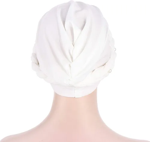 Miniatura 7 de Fxhixiy Hijab - Gorro de turbante con perlas para mujer, bufanda para la cabeza, gorro de quimioterapia, bandana