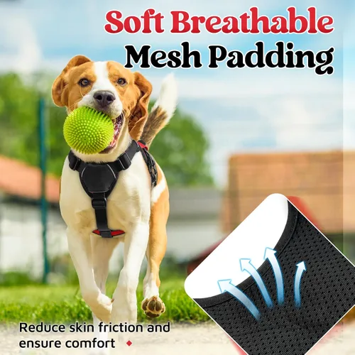 Miniatura 6 de rabbitgoo - Arnés para perro a prueba de fugas, arnés para mascotas acolchado suave de cuerpo completo, chaleco reflectante ajustable sin tirones