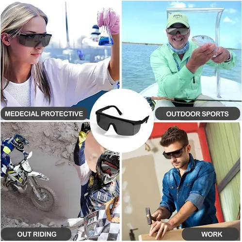Miniatura 5 de Gafas de Seguridad de Protección contra Luz UV, Gafas Protectoras de Bloqueo de Luz Azul UVC 400, Lentes Ansi Z87 con Patillas Ajustables, Gafas