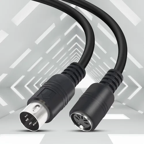 Miniatura 3 de Cable de extensión MIDI DIN de 5 pines macho a hembra Cable adaptador de audio para sintetizador de teclado MIDI, órgano, piano eléctrico, guitarra