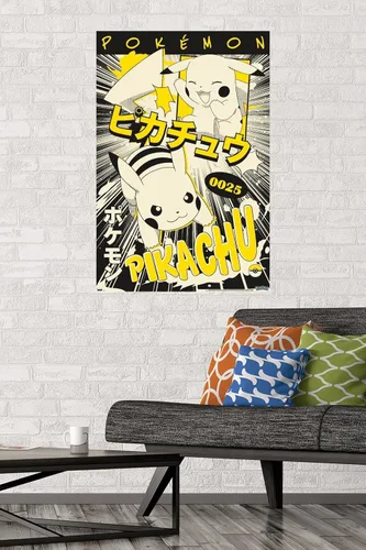 Miniatura 2 de Pokémon - Póster de pared de anime Pikachu, 34 pulgadas de largo x 22.4 pulgadas de ancho, versión sin marco