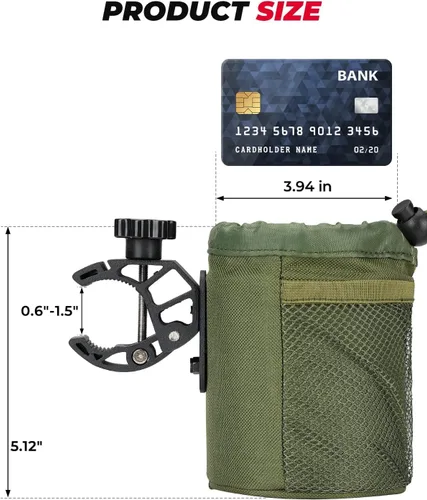 Miniatura 6 de KEMIMOTO Portavasos para motocicleta, soporte de tela Oxford para bebidas de motocicleta con abrazadera de cocodrilo de 0.6"-1.5", accesorios