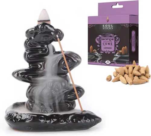 Miniatura 6 de SOUL STICKS Soporte de incienso de reflujo fuente de cascada para el hogar, oficina, yoga, decoración de habitación y aromaterapia con 1 paquete