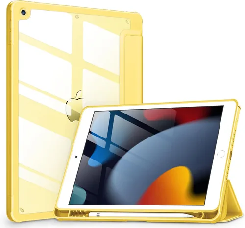 Miniatura 28 de VIKESI - Funda para iPad de 9ª / 8ª / 7ª generación de 10.2 pulgadas (lanzada en 2021/2020/2019), parte trasera transparente, cubierta de marco
