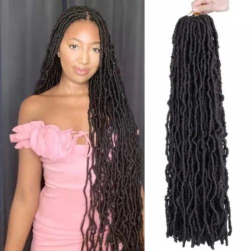 Miniatura 17 de Mytarku 8 paquetes de rastas suaves de 24 pulgadas con extremos rizados, rastas de pelo sintético de ganchillo bohemias para mujeres rastas de 1b
