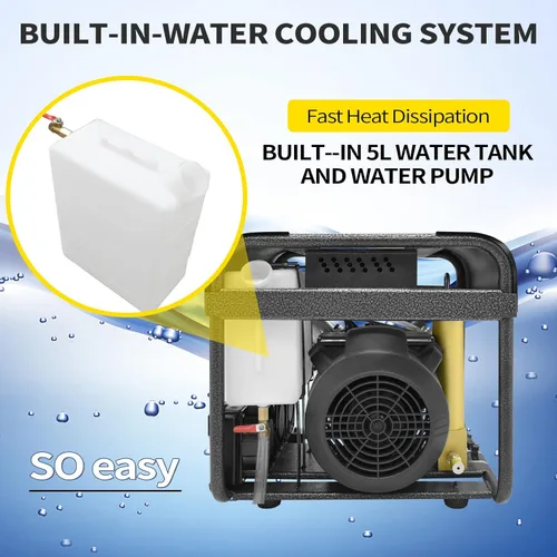 Miniatura 4 de TUXING Compresor de aire PCP de 4500 Psi/300 bar doble cilindro, bomba de aire eléctrica de alta presión, separador de agua y aceite incorporado