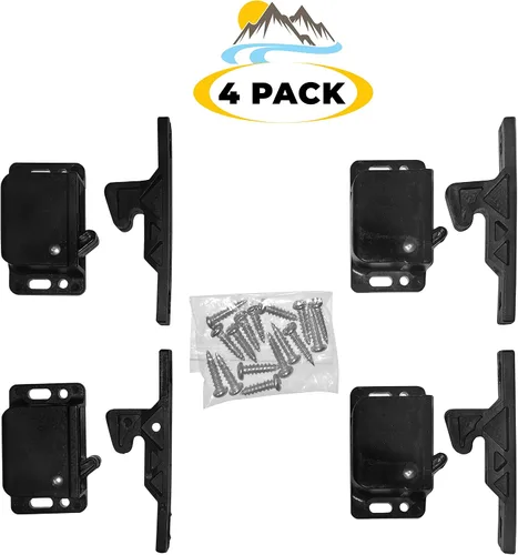 Miniatura 9 de Camp'N Paquete de 4 pestillos para puerta de gabinete de RV – Fácil de instalar OEM RV Cajones y pestillos – Pestillo de empuje y pestillo