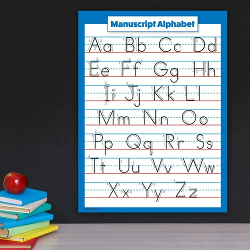 Miniatura 6 de Palace Learning ABC Alphabet - Carta cursiva y póster manuscrito - Juego de 2 carteles laminados (laminado de 18 x 24 pulgadas)