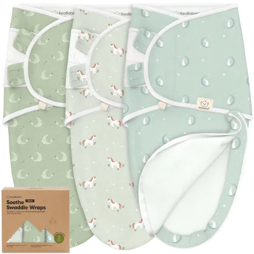 Miniatura 12 de Saco de dormir para bebé con cremallera - Paquete de 3 mantas envolventes para recién nacidos de 0 a 3 meses, bebé, niña, niño, saco de dormir suave