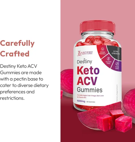 Miniatura 4 de Justified Laboratories Destiny Keto ACV - Gomitas de fórmula avanzada de 1000 mg Destiny Keto Gummies Vinagre de sidra de manzana formulado con jugo