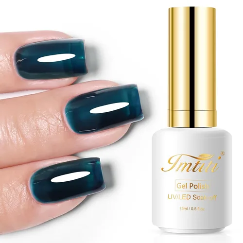 Miniatura 73 de Esmalte de uñas de gel con purpurina, 0.5 fl oz, color rosa brillante, de remojo, con LED, UV, kit de esmalte de uñas de gel para manicura en salón