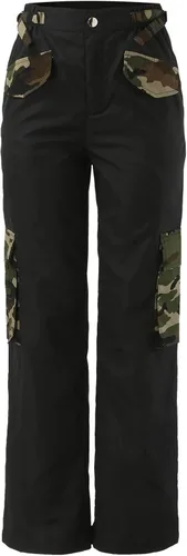 Miniatura 6 de Camouflage Pocket Y2k Cargo Pants for Woman,Slim Solid Pants Buttons Waist Straight Pants Plus Size Womans Sweatpants