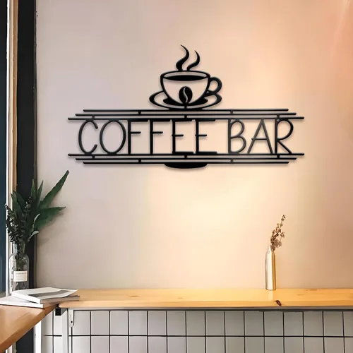Miniatura 8 de Letrero de metal para barra de café, 14.96 x 8 pulgadas, letrero de café para pared, letrero de barra de café para estación de café, cocina