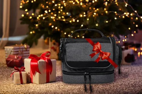 Miniatura 3 de Neceser colgante para hombre – Kit Dopp resistente y elegante para el hombre moderno, Negro- gris, Moderno