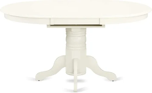 Miniatura 5 de East West Furniture AVKE5-LWH-W - Juego de muebles de comedor de 5 piezas, incluye una mesa de cocina ovalada con hojas de mariposa y 4 sillas
