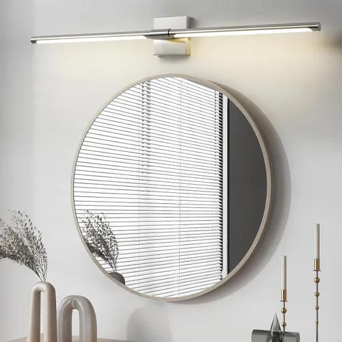 Miniatura 12 de Lámparas de tocador de baño negras y doradas para baño sobre espejo de 30 pulgadas, apliques LED de baño IP44 5CCT ajustables, luces modernas