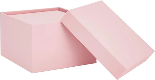 Miniatura 5 de Stockroom Plus Juego de cajas de regalo, surtido de 4 piezas, color rosa, cajas cuadradas rosadas apilables con tapas para bodas, cumpleaños