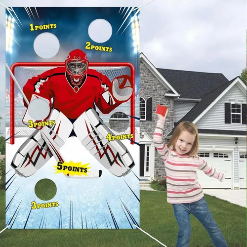 Miniatura 5 de Decoración de juegos de hockey sobre hielo, bandera, telón de fondo, decoración temática para fanáticos de interiores y exteriores, accesorios