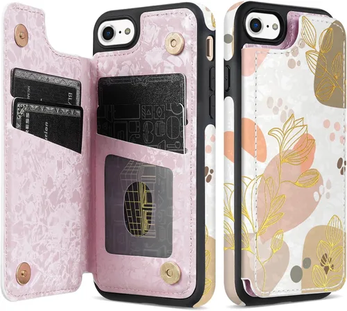 Miniatura 9 de NNH Funda tipo cartera compatible con iPhone Xs Max con bloqueo RFID, ranuras para tarjetas, folio de piel sintética, función atril, doble cierre