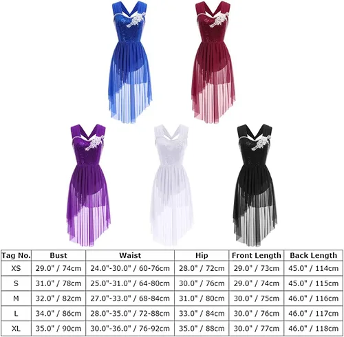 Miniatura 4 de IBAKOM Disfraces de danza lírica para mujer, lentejuelas brillantes, vestido de baile contemporáneo, disfraz de baile de salón para adultos