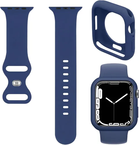 Miniatura 10 de Funda de silicona suave con correa compatible con Apple Watch de 1.92 pulgadas, 1.81 pulgadas, 1.77 pulgadas, 1.73 pulgadas, 1.654 pulgadas, 1.614