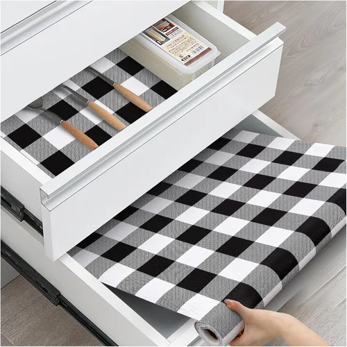 Miniatura 21 de Forro antideslizante para cajones y estantes, no adhesivos, grueso, agarre fuerte, impermeable, lavable, protege los estantes del aparador, armarios