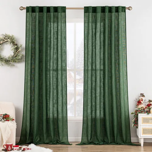 Miniatura 116 de MIULEE Cortinas de lino blanco de 108 pulgadas de largo para dormitorio, sala de estar, cortinas de ventana con textura de lino suave y grueso, Lino