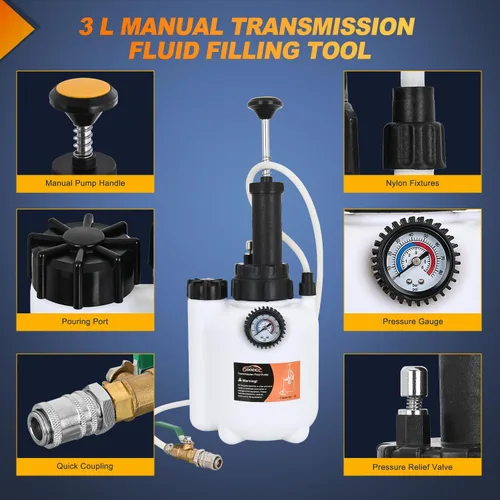 Miniatura 2 de Kit de bomba de líquido de transmisión GOOACC 3L Bomba manual de extracción de aceite automotriz Dispensador de recarga ATF Bomba de transferencia