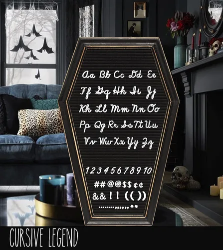 Miniatura 8 de Letrero de tablero de letras de ataúd [combo grande y mini] – Decoración de bruja, decoración gótica para el hogar, tablero de palabras con letras
