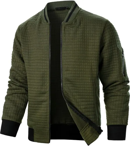Chaquetas ligeras para hombre Chaquetas ligeras casuales para hombre Chaqueta bomber de sarga con cremallera Chaqueta universitaria con cremallera