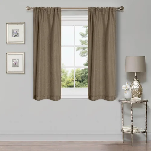 Miniatura 38 de Superior Juego de 2 cortinas opacas con textura de lino, par de paneles con aislamiento térmico con cabecera superior con ojales, cortinas clásicas