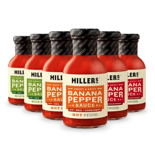 Miniatura 6 de Miller's Mustard- Salsa picante de plátano y mostaza roja, salsa picante de plátano y pimienta, el mejor uso para alitas de pollo, hamburguesas