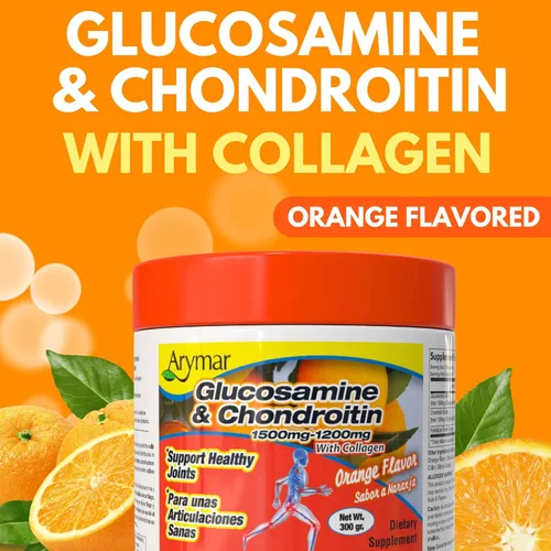 Miniatura 3 de Arymar Glucosamina Chandroitin Powder (1500 mg/1200 mg) - Suplemento de apoyo a la salud de las articulaciones - Ayuda a mantener la movilidad