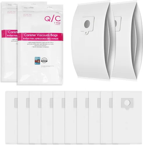 Paquete de 12 bolsas de vacío Q/C tipo Q/C HEPA de repuesto para modelos 600 400 200 700 800 Series 81615 81214 81414 81714 21814 BC3006 BC3005