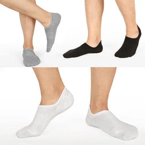 Miniatura 3 de Mottee&Zconia Calcetines cortos de tobillo de corte bajo para hombres y mujeres, calcetines básicos casuales antideslizantes de algodón con agarres