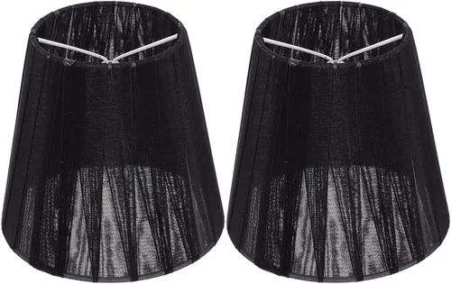 Miniatura 10 de Baluue Pantallas de lámpara pequeñas – 2 piezas con clip en la pantalla de la lámpara de tela suave de hongos plisados para lámparas de mesa, luces