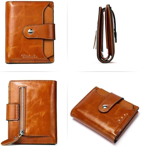 Miniatura 8 de BOSTANTEN Bolso de mano de cuero para mujer, bolso de mano grande de diseño tipo hobo y cartera de cuero para mujer, con bloqueo RFID, pequeño