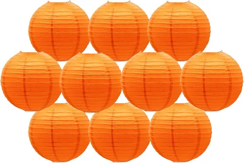 Miniatura 8 de Linternas de papel doradas chinas, japonesas, colgantes, redondas, para decoración de fiesta de Año Nuevo y Año Nuevo Lunar (12 unidades)