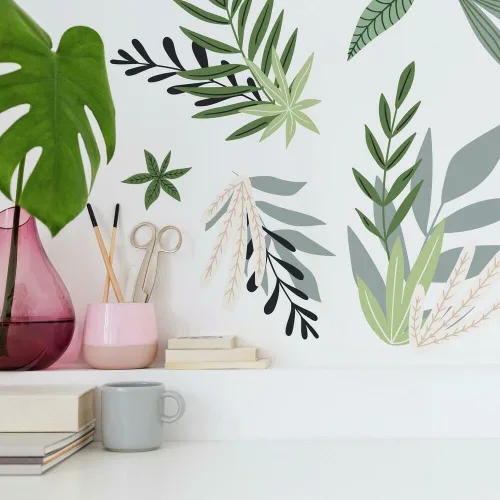 Miniatura 9 de RoomMates Vinilo decorativo para pared, diseño de flor de hibisco tropical, vinilo, fabricado en Estados Unidos