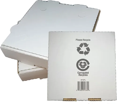 Miniatura 2 de Paquete de 50 cajas de pizza corrugada, cartón blanco (8 x 8 pulgadas)