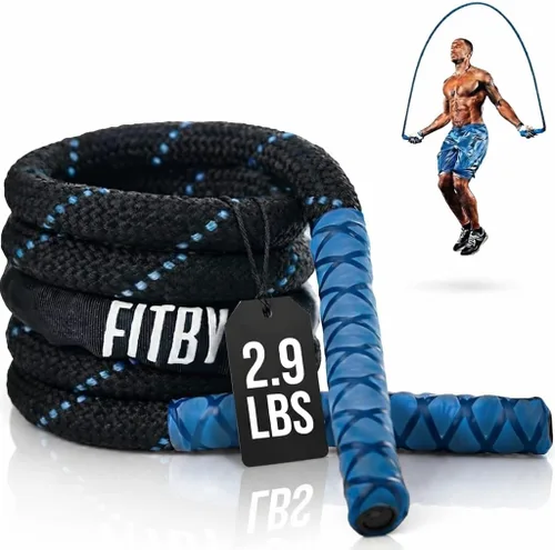 Cuerda de saltar con peso, 2.9 libras, 9.9 pies de largo para fitness, cuerda de entrenamiento en casa, cuerda de saltar para ejercicio, equipo de