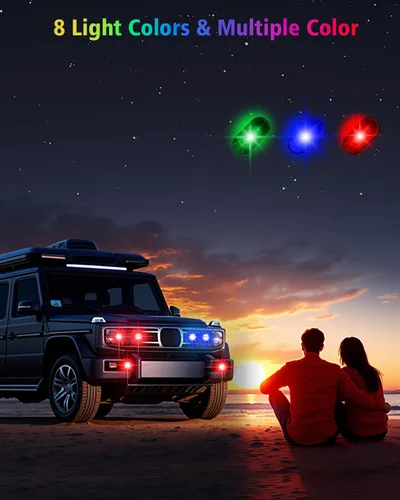 Miniatura 9 de Luces estroboscópicas LED inalámbricas con control remoto, luces de advertencia anticolisión recargables por USB, impermeables, luces LED