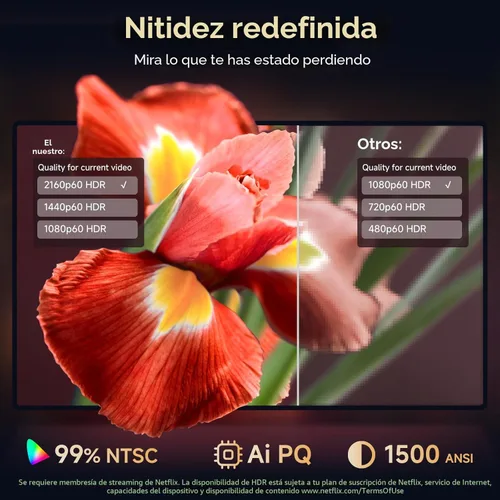 Miniatura 2 de Proyector 4K con aplicaciones integradas, enfoque automático de 1500 ANSI y 6D Keystone Dolby Audio Kogata Proyector inteligente con WiFi 6