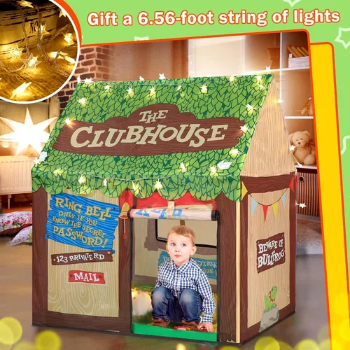 Miniatura 2 de Tienda de campaña para niños pequeños con luces de estrella, casa de juegos para niños y niñas, Navidad, cumpleaños, casa club, juguetes Multicolor