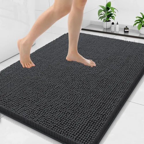 Miniatura 83 de Arotive Alfombras de baño de felpilla extrasuaves y absorbentes, de 24 x 16 pulgadas, lavables a máquina, parte trasera de goma antideslizante