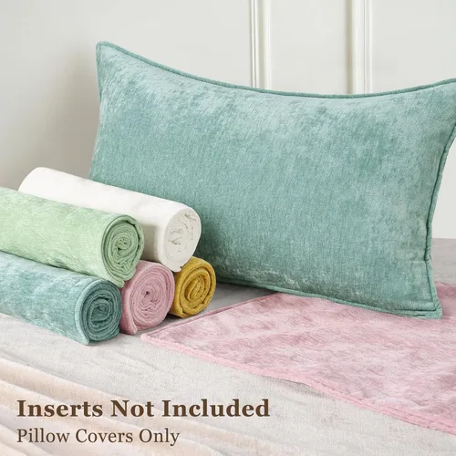 Miniatura 7 de decorUhome - Fundas de Cojín para Sofá 16x16 pulgadas Set de 2, Decorativas Suaves Euro Neutras de Felpilla con Diseño Elegante, Aqua Haze