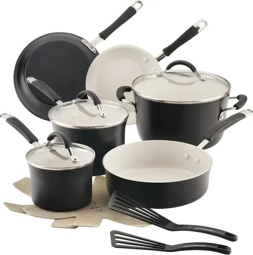 Miniatura 22 de Rachael Ray Cucina - Juego de ollas y sartenes antiadherentes, 12 piezas, color púrpura lavanda