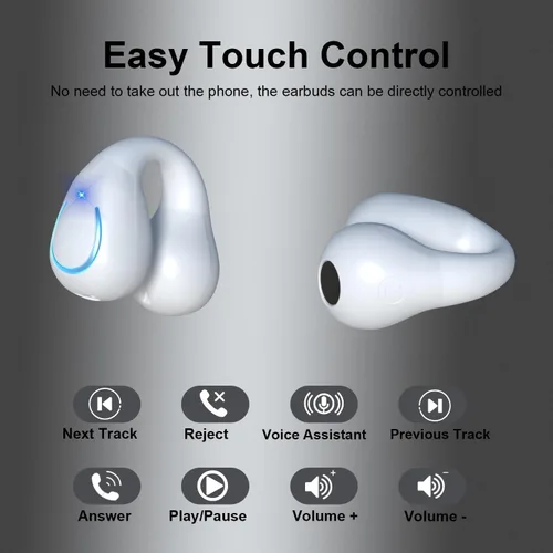 Miniatura 3 de Auriculares de oreja abierta, auriculares de conducción ósea, auriculares con clip Bluetooth 5.3, auriculares inalámbricos con pantalla