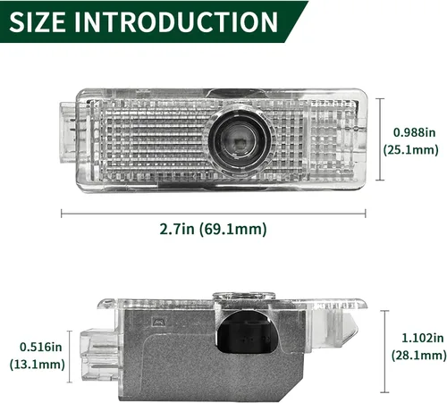 Miniatura 4 de 2 luces con el logotipo de luz de puerta que nunca se desvanecen, proyección, sombra fantasma, luz de charco de bienvenida compatible con accesorios