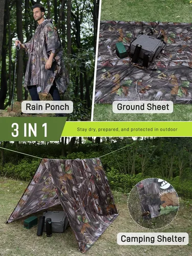 Miniatura 2 de Impermeable con capucha estilo poncho, para hombres y mujeres